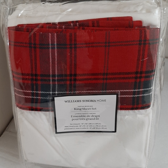 *Williams Sonoma Tartan King Sheet Set